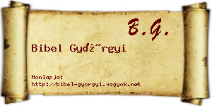 Bibel Györgyi névjegykártya